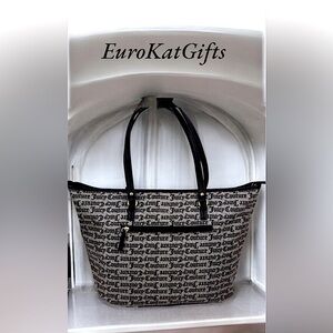 Juicy Couture Tote Gold Black Gray Gently Pre loved Like New H 12" x W 14" x 9"